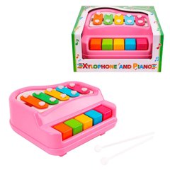 Дитячий музичний ксилофон Technok Toys (ударні палички 2 шт. в коробці) 7907 Рожевий 7907 фото