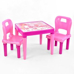 Дитячий пластиковий столик з двома стільцями Pilsan 03-414 (4) Рожевий 03-414 фото