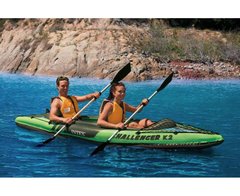 Надувний човен-байдарка кайак Challenger K2 Kayak, двомісний Intex 68306 Зелений 96768 фото