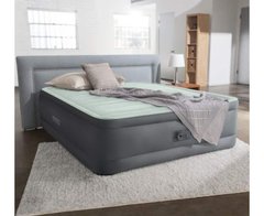 Надувне ліжко двоспальне з вбудованим насосом (152-203-46 см) Intex 64906 ND Сіра