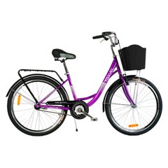 Велосипед міський (колеса 26", одношвидкісний, рама 16.5", кошик, багажник) Corso Travel TR-1096
