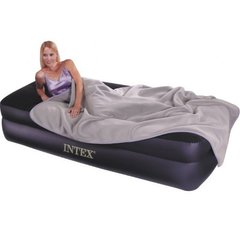 Надувне ліжко велюр (з підголовником, вбудований насос 220V, розмір 99X191X42см) Intex 64122 NP 114810 фото