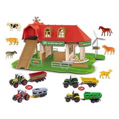 Ігровий набір "Ферма" (трактор з причепом, металопластикові машинки, 6 фігурок тварин) SQ 80121-1 B