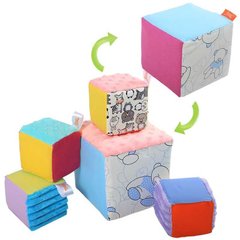 Набір м'яких кубиків дизайн 1 "Ведмедики" 2050036110 (1) “Homefort” 5 кубиків, 1 великий 15х15см, 4 маленьких 10х10см, з петелькою, в ПВХ пакеті 102939 фото