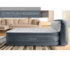 Надувне двоспальне ліжко Intex 64448 Сірий (152 х 236 х 86 см) з вбудованим електричним насосом 74747 фото