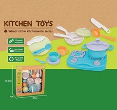 Дитячий набір посуду (каструлька, сковорідка, плита, чашки) HG 3020 HG 3020 фото