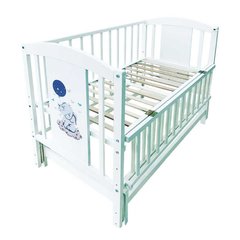 Ліжко дитяче ЛІЛІ-2 "Слоник" (1) шарнір-підшибник з відкидною боковиною, (Білий) 143651 фото