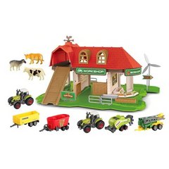 Ігровий набір "Ферма" (трактор з причепом, металопластикові машинки, 6 фігурок тварин) SQ 80123-1 A