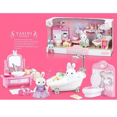 Ігровий набір флоксових кроликів "Щаслива родина" Ванна кімната (16 елементів) Happy Family 6620 6620 фото