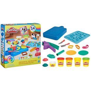 Набір для творчості із пластиліном Play-Doh Маленький Шеф (5 кольорів, інструменти, трафарет) F6904 F6904 фото