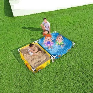 Каркасный квадратный детский бассейн Bestway 561CF (213 х 122 х 30,5 см, 365 л, 200кг песка) Синий MR 561CF фото