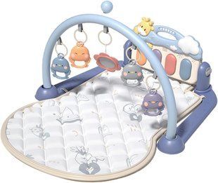 Коврик игровой для новорождённых (2 цвета, дуга, пианино, подсветка, мелодии) 997-62 A 997-62 A Синій фото