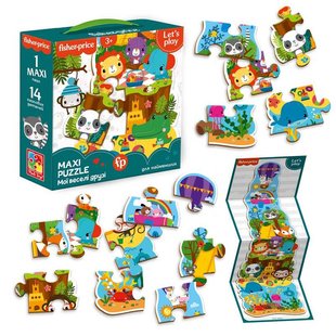 гра Maxi puzzle "Fisher Price. Мої веселі друзі" VT 1711-10 рус (12) "Vladi Toys" 14 елементів, постер, в коробці 105899 фото