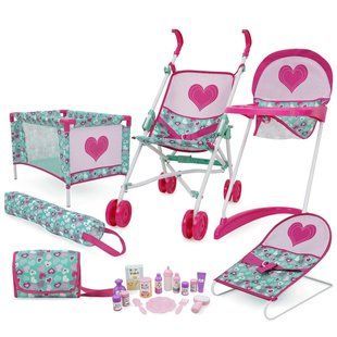 Игровой набор для куклы FiVEoNiNE (коляска, стульчик для кормления, манеж, шезлонг, 21 предмет) T816057 T816057 фото