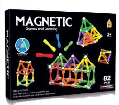 Магнітний конструктор Magnetic (82 елементи, 3 типи елементів, в коробці) AQ 2232 AQ 2232 фото