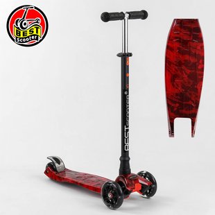 Дитячий триколісний самокат Best Scooter A 25775 /779-1533 Чорно-червоний Полум'я A 25775 /779-1533 фото