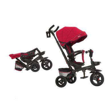 Велосипед триколісний з батьківською ручкою (складний) TILLY FLIP T-390/1 Червоний