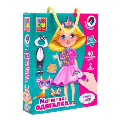 Магнітна гра-одягальня Vladi Toys "Family look" (1 лялька, 40 елементів одягу) VT 3702-21 VT 3702-21 фото