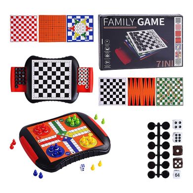 Настольная игра Family Game (7в1, змейки, нарды, гомока, лудо, шахматы, шашки, китайские шашки) S 711 S 711 фото