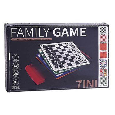 Настільна гра Family Game (7в1, змійки, нарди, гомока, лудо, шахи, шашки, китайські шашки) S 711 S 711 фото