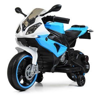Дитячий електромотоцикл BMW (2 мотори по 45W, MP3, USB) JT528 Біло-синій JT528 фото