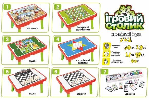 Игровой столик (7 настольных игр) Technok Toys 9604 9604 фото